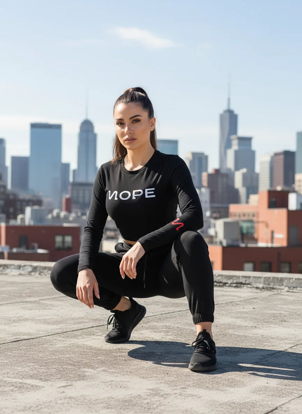 NOPE - Black Long Sleeve Shirt